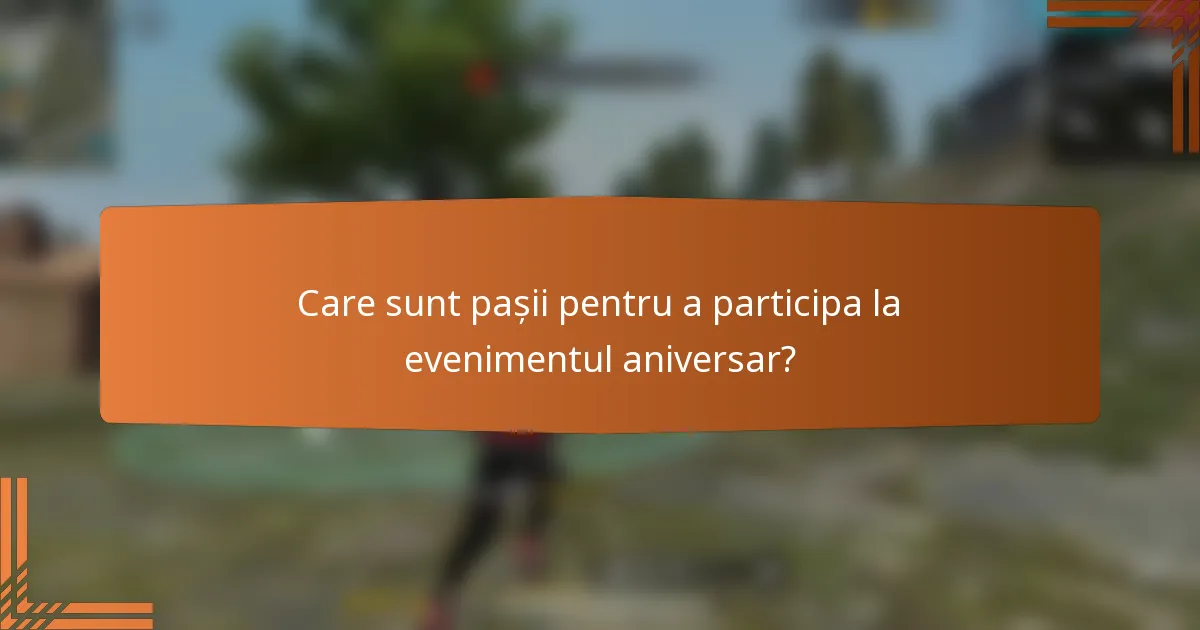 Care sunt pașii pentru a participa la evenimentul aniversar?