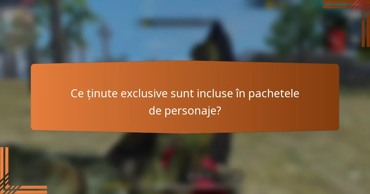 Ce ținute exclusive sunt incluse în pachetele de personaje?