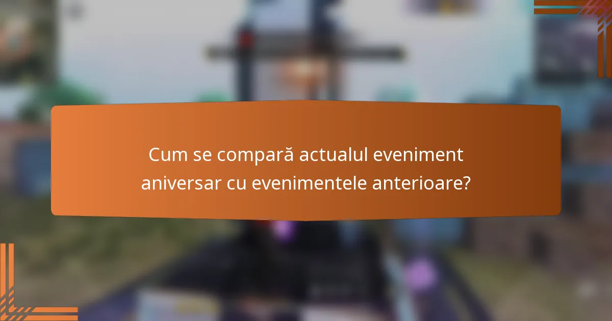 Cum se compară actualul eveniment aniversar cu evenimentele anterioare?